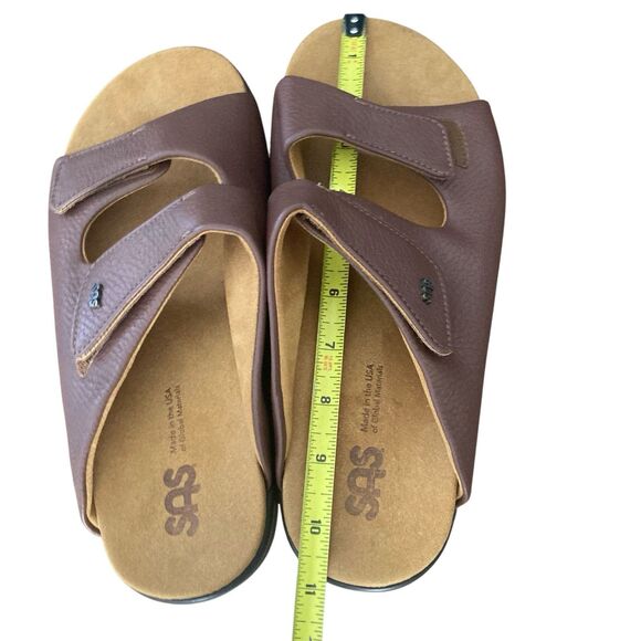 SAS Tripad Cozy Slide Leather Sandal Women 11W Brown Unisex Adjustable Comfort - Picture 4 of 10